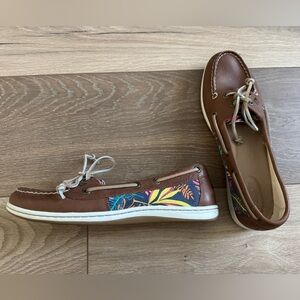 Sperry Women's Top Sider Firefish Seaweed Print Boat Shoes Size 9M STS95286